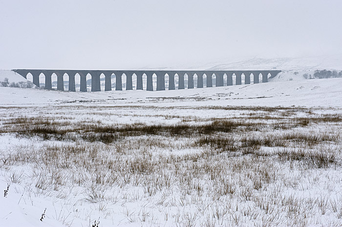 Ribblehead Viaduct in winter snow